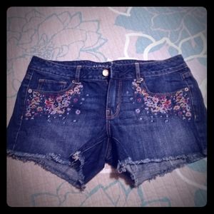 American Eagle Embroidered Flower Shorts Size 12
